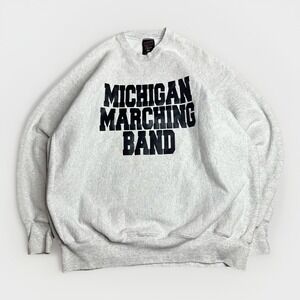 Vintage University Michigan Marching Band Crewneck Sweatshirt Mens XXL Gray 90s